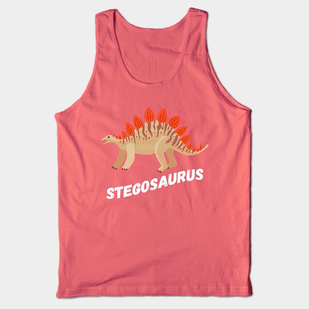 Cute Stegosaurus Dinosaur Design Tank Top by Terra Fossil Merch